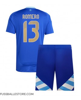 Günstige Argentinien Cristian Romero #13 Auswärts Trikotsatzt Kinder Copa America 2024 Kurzarm (+ Kurze Hosen)